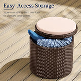 Best Choice Products Round Wicker Ottoman, Multipurpose Outdoor Furniture for Patio, Backyard, Additional Seating - Photo 3
