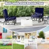 Giantex Outdoor Glider, Patio Rocking Chair with Thick Cushion, Sturdy Metal Frame, Curved Armrest, Ergonomic Design - Photo 8