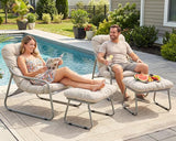 BULEXYARD Patio Lounge Chair with Ottoman, Set of 2, 4" Thick Cushion Reading Lounge Chairs - Photo 4