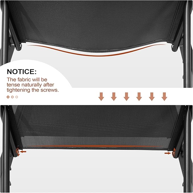 Crestlive Products Lounge Chair Outdoor Set of 2, Aluminum Pool Chaise Lounge Chairs, Adjustable Five-Position Tanning Recliner, All Weather for Patio, Beach, Yard, Pool (Black)