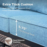 Metal Patio Sofa with 5.75" Extra Thick Cushion - Photo 3