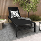 HAPPYGRILL Aluminum Chaise Lounge Chair, Heavy-Duty Patio Recliner W/ 6-Level Backrest & Breathable Fabric - Photo 9
