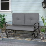 Crownland Outdoor Patio Textilene Glider Chair, Rocking Glider Bench for 2 Person, Porch Loveseat Seating with Cushion - Photo 8