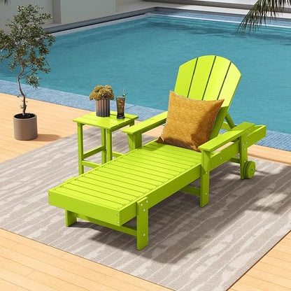 Costaelm Square Outdoor Side Tables, Adirondack Patio Tables for Outside, HDPE Patio End Table Weather Resistant, Balcony Table for Pool, Seaside, Backyard, Porch, Indoor Companion, Lime