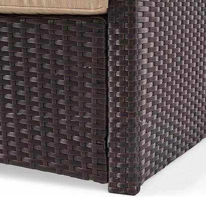 Christopher Knight Home Sanger Outdoor Club Chair with Cushions - Wicker - Dark Brown/Beige