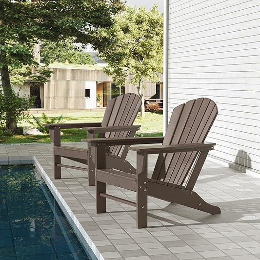 WestinTrends Dylan Outdoor Adirondack Chair (Set of 2), Dark Brown