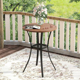 VICLLAX 28" Round Outdoor Bar Table, Counter Height Patio Table with Adjustable Umbrella Hole for Balcony - Photo 1