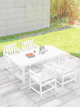 HDPE Patio Dining Set, 5-Piece Outdoor Table and Chairs with Umbrella Hole, Modern Outdoor Dining Set for 4 - Photo 9