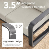CHITA Aluminum Outdoor Loveseat Sofa, Patio Furniture with 6.3in Thick High-Resilient Cushions & 100% Aluminum Frame - Photo 3