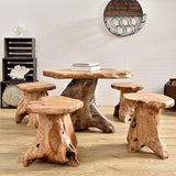 WELLAND Natural Cedar Stump Stool, 14" End Table, Live Edge Side Table, Plant Stand, Small Nightstand - Photo 8