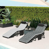 Outsunny Chaise Lounge Chair Outdoor Set of 2, 5-Position Adjustable Outdoor Pool Lounge Chairs - Photo 7
