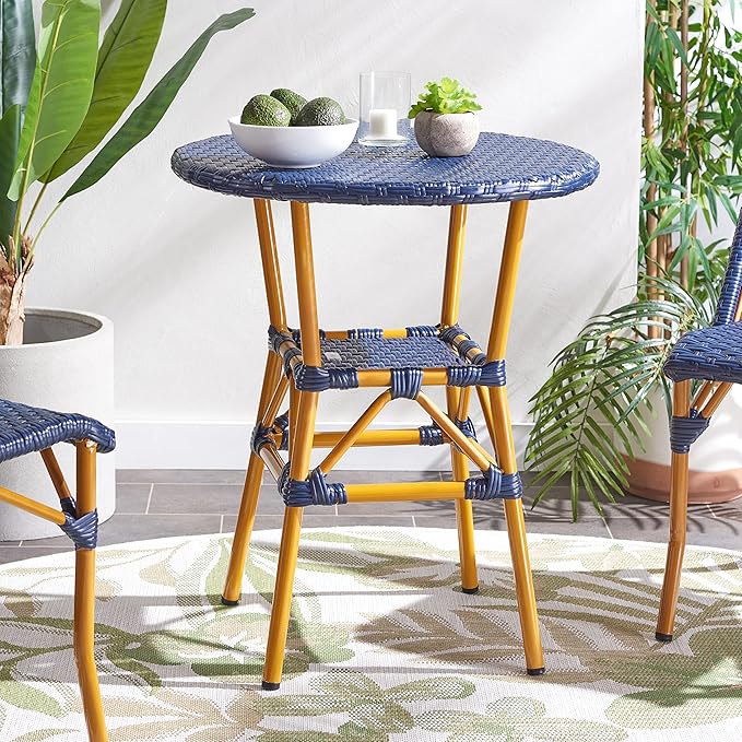 SAFAVIEH Outdoor Collection California Navy Bistro Table (Fully Assembled)