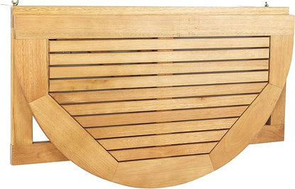 Safavieh PAT7045A Outdoor Collection Owens Natural teak wood Balcony Hanging Half Table