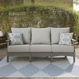 Signature Design by Ashley Visola Outdoor Patio Sofa with All-Weather Cushion and 2 Throw Pillows - Photo 2