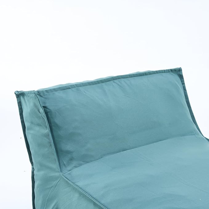 Merax Outdoor Bean Bag Lounge Chairs Set of 2, 61" Outdoor Chaise Lounger Chair with Foam Filled, Cozy Outdoor Bean Bag Couch for Patio Pool Desk, Water-Resistant Fabric Sun Lounger Chair, Teal