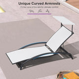 PURPLE LEAF Patio Lounge Chair with Canopy Shade Outdoor Chaise Lounge Chair Set of 2 for Lawn Poolside Backyard - Photo 5
