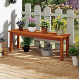 HAPPYGRILL Outdoor Wooden Bench 2-Person Solid Wood Garden Bench with Slatted Seat 45", 440 lbs Weight Capacity - Photo 4