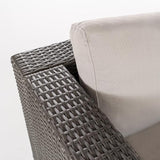 Christopher Knight Home Santa Rosa Outdoor 6-Seater Wicker Sectional with Aluminum Frame and Water Resistant Cushions - Photo 8