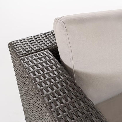 Christopher Knight Home Santa Rosa Outdoor 6-Seater Wicker Sectional with Aluminum Frame and Water Resistant Cushions, 9-Pcs Set, Grey / Silver