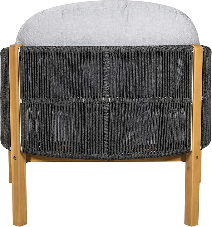 Christopher Knight Home Grotta Acacia Wood Patio Accent Chair Set of 2, Wooden Lounge Chair Outdoor - Photo 8