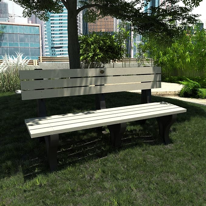 Sequoia Professional Aurora Park Bench, 6 ft, Whitewash