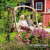 VINGLI 5FT Porch Swing Frame, 1000LBS Heavy Duty A-Frame Wooden Porch Swing Stand with Curved Arc Top - Photo 9
