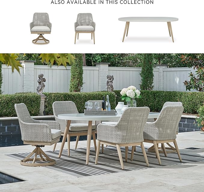 Signature Design by Ashley Seton Creek Casual Aluminum Outdoor Dining Table with Umbrella Hole and Cover Cap - Photo 6