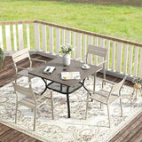 VICLLAX 37.8" Square Outdoor Patio Table, All Weather Metal Outdoor Dining Table for Lawn Garden - Photo 2