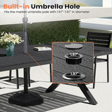 Pellebant 94" Outdoor Dining Table for 8-10, 8ft Aluminum Patio Table with Umbrella Hole - Photo 6