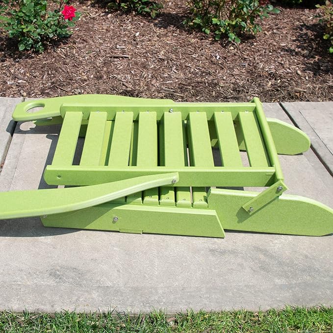 Furniture Barn USA Farmhouse Collection Poly Ladderback Folding Adirondack Chair, Tropical Lime Green
