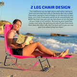 EASYGO PRODUCTS Lawn Chair Chaise Lounge 2 Legs Support Polyester Material Reclining Backrest Head Rest Pillow Great - Photo 3