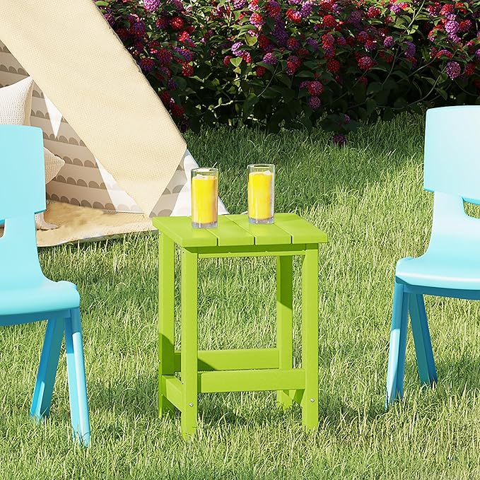 Costaelm Kids Outdoor Side Table, Small Patio HDPE Adirondack Square Table, Porch End Table for Outside Pool Garden - Photo 2
