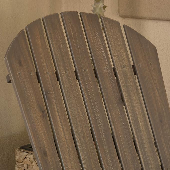 Christopher Knight Home Hayle Reclining Wood Adirondack Chair with Footrest, Grey
