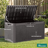 YITAHOME 100 Gallon Large Resin Deck Box Outdoor Storage Boxes for Patio Furniture, Outdoor Cushions - Photo 4