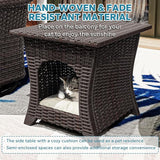 7 Pieces Patio Conversation Set, 78" Wicker 3-Seat Couch with Washable Cushions, 2 Glider Swivel Rocker Chairs - Photo 7