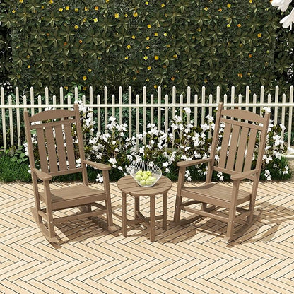 WO WESTIN OUTDOOR HDPE Laguna Classic Porch Rocking Chair (Set of 2), Weathered Wood