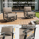 Gotland Aluminum Patio Furniture Set with Fire Pit Table - Photo 5