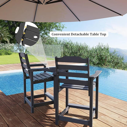 OTSUN Adirondack Chairs Set of 2, HDPE All-Weather Patio Chair, Plastic Lawn Chair 380 lbs Capacity, Outdoor Chairs for Fire Pit, Yard, Porch, Garden, Deck, Swimming Pool, Light Blue