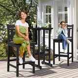 nalone Outdoor Bar Chairs and Table Set, HDPE Balcony Adirondack Chairs and Tables 3 Pieces Set - Photo 5