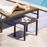 Crestlive Products Outdoor Side Table, Aluminum Rectangular End Table - Photo 2