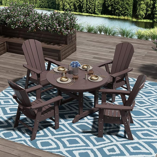 WO WESTIN OUTDOOR HDPE Laguna Adirondack Casual Patio Dining Chair,Dark Brown