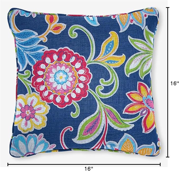 BrylaneHome 16" Square Toss Pillow - Patio & Outdoor - Patio & Outdoor - Water, Stain & Fade Resistant - Granada - Photo 7