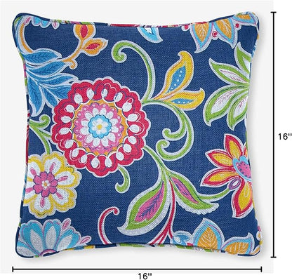 BrylaneHome 16" Square Toss Pillow - Patio & Outdoor - Patio & Outdoor - Water, Stain & Fade Resistant - Granada
