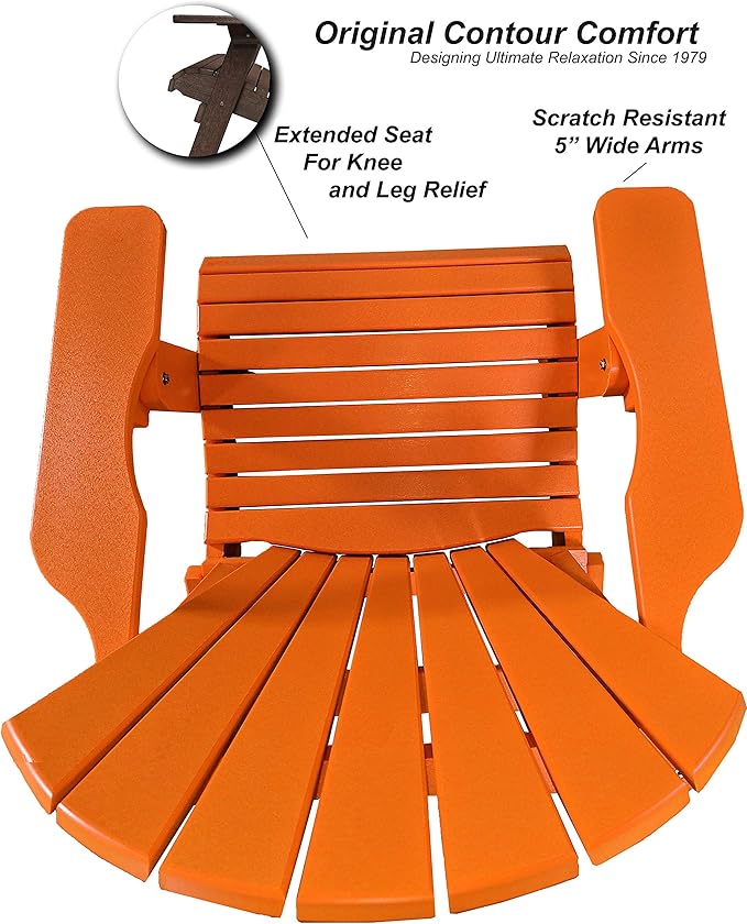 DuraWeather Poly® Classic King Size Folding Adirondack Chair (Mango Orange)