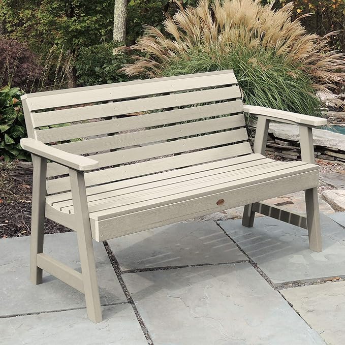 highwood Weatherly Garden Bench, 5 Feet, Whitewash