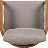 Merax Acacia Wood Outdoor Club Chair, Woven Rope Accents Design, Wooden Patio Accent Chair - Photo 6