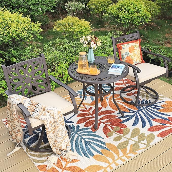Sophia & William Patio Outdoor Swivel Rocker Dining Chairs Set of 2 - Photo 7