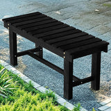 Nidouillet 35.5" Outdoor Garden Bench, Weatherproof Patio Benches 2-Person Seat Backless Wooden Porch Bench - Photo 1