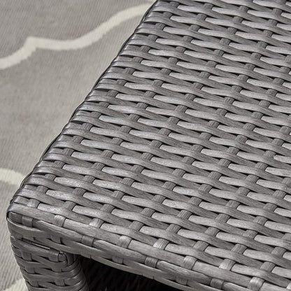 Christopher Knight Home Justin Outdoor Wicker Coffee Table, Gray, Black