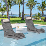 Pool Lounge Chairs Set of 2, Use in Pools Lounge Chairs up to 10-Inches of Water, Chaise Chairs with Headrest - Photo 1